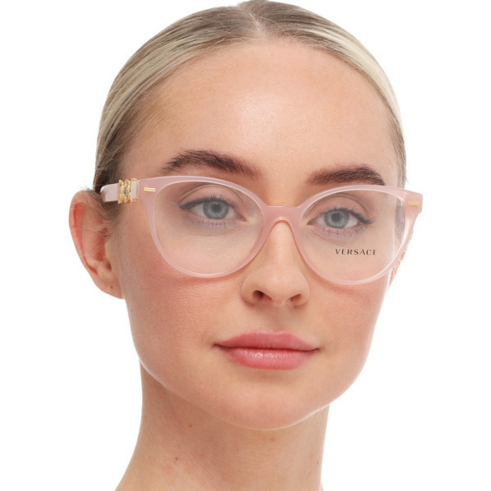 NWT Versace VE3334-5402-55 Pink Cat-Eye 55mm Glasses